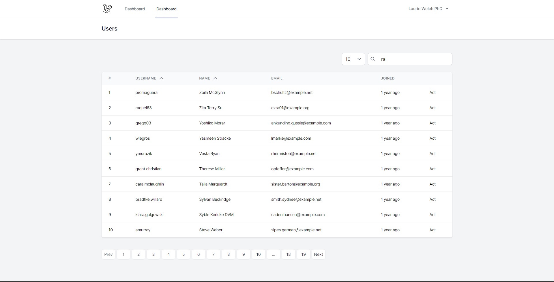 Inertia Datatable 