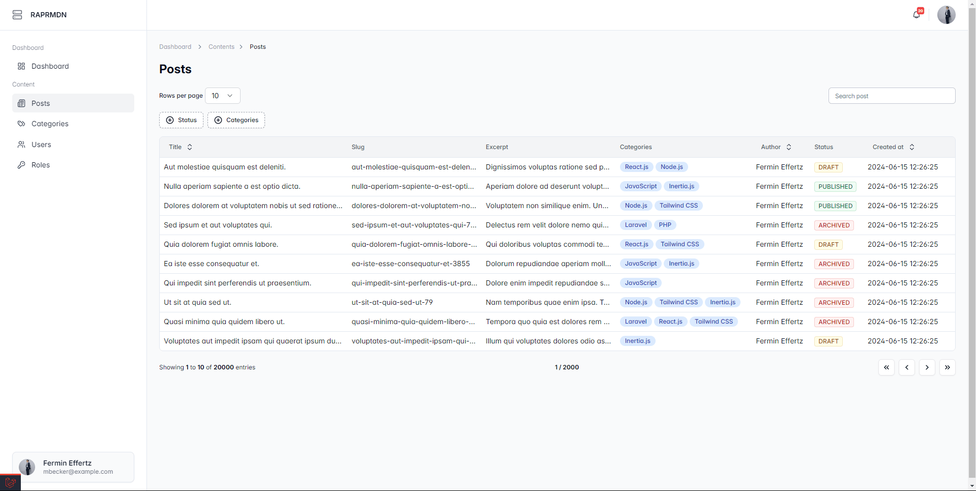 Laravel Inertia Datatable 