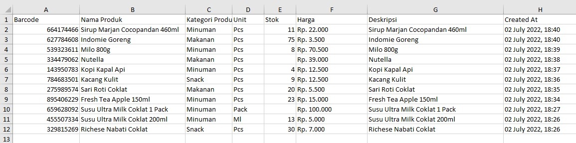 Export Excel 